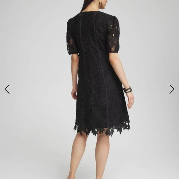 Plus Size - Chico's Black Lace Midi Dress - Picture 6 of 9
